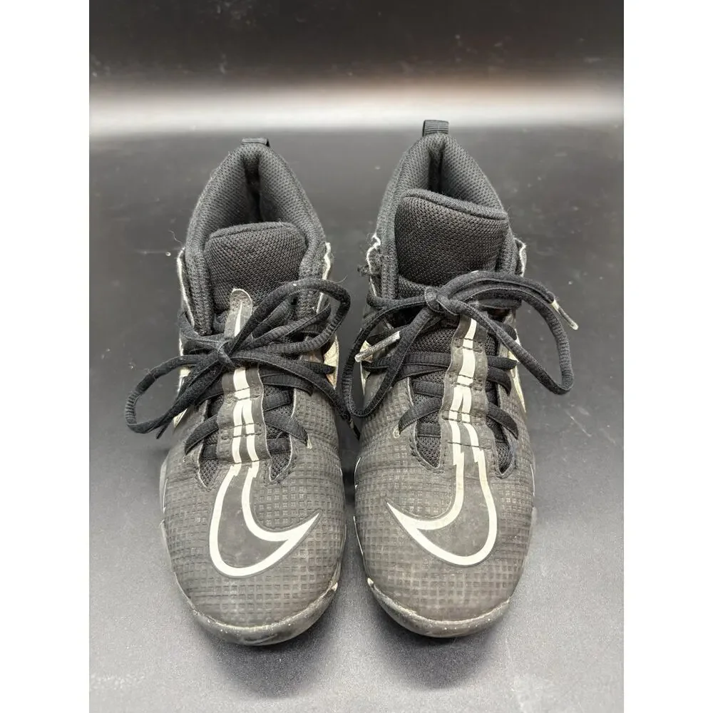 Nike Alpha Menace Shark 3 Football Cleats Youth Size 2Y Black White CV0581-001